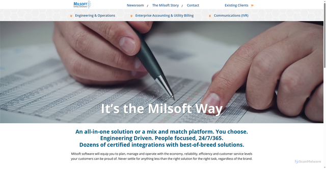 Security scan screenshot of https://milsoft.com