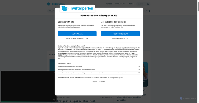 Security scan screenshot of https://twitterperlen.de