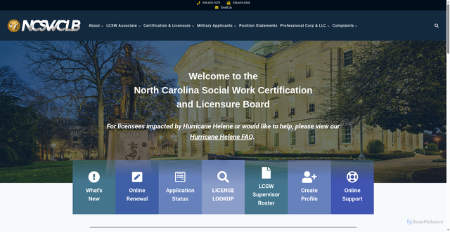 Security scan screenshot of https://www.ncswboard.gov/
