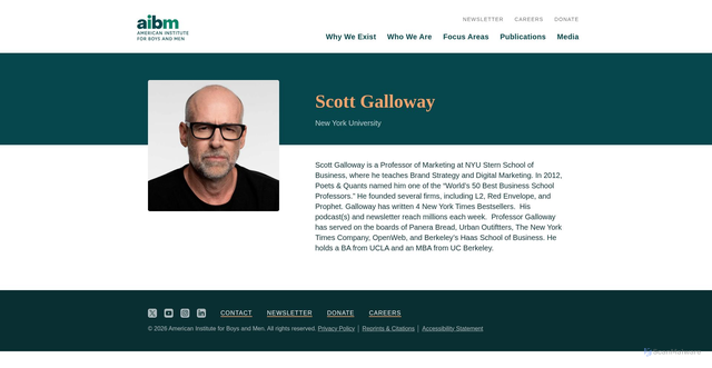 Security scan screenshot of https://aibm.org/who-we-are/scott-galloway/