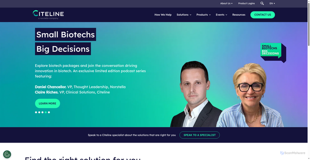 Security scan screenshot of https://citeline.com