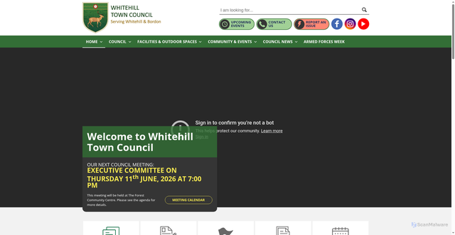 Security scan screenshot of http://www.whitehilltowncouncil.gov.uk