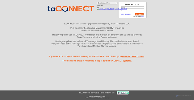 Security scan screenshot of https://taconnect.net