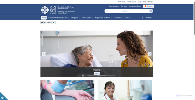 Security scan screenshot of https://sbuhb.nhs.wales/