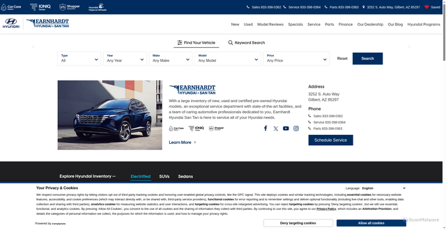 Security scan screenshot of https://www.santanhyundai.com/