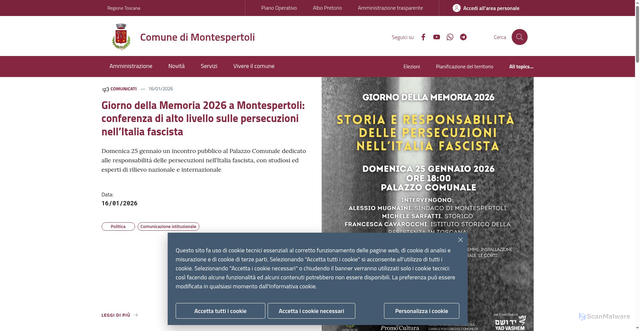 Security scan screenshot of https://www.comune.montespertoli.fi.it/