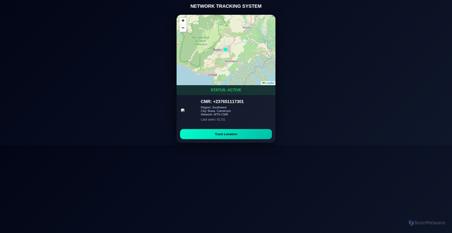 Security scan screenshot of https://networklocationtrackerbueacameroonproxy-pts0l579wj.edgeone.app/