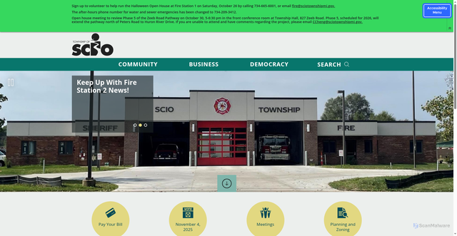 Security scan screenshot of https://www.sciotownshipmi.gov/