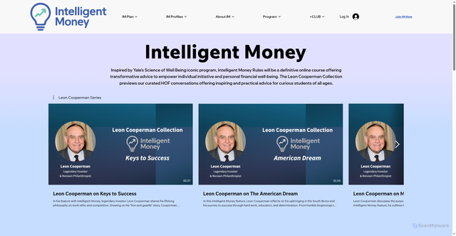 Security scan screenshot of https://www.theintelligentmoney.com/cooperman