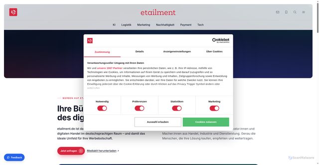Security scan screenshot of https://r.brevo.etailment.de/mk/cl/f/sh/7nVU1aA2ng08iKCwKUn6cPmGtPVr5DK/EixXzl3OrBu7