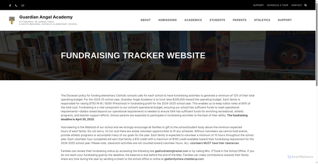 Security scan screenshot of https://gaa.srces.org/fundraising-tracker