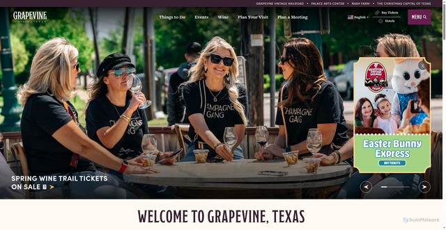 Security scan screenshot of https://www.grapevinetexasusa.com