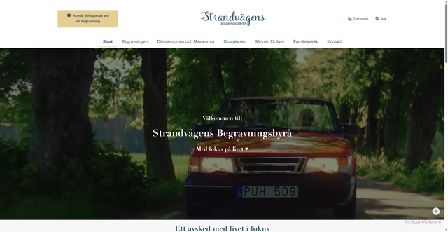 Security scan screenshot of https://strandbb.se