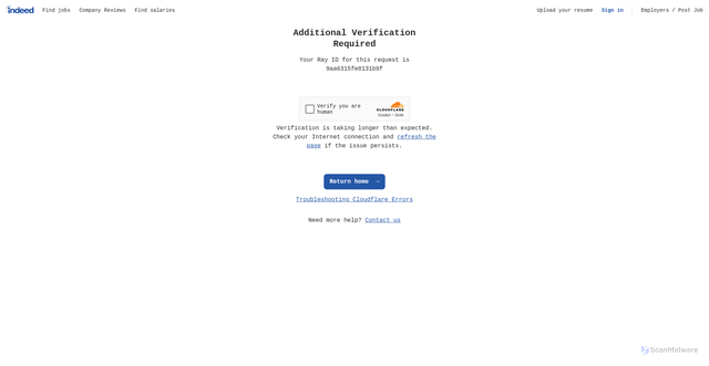 Security scan screenshot of https://indeed.com/