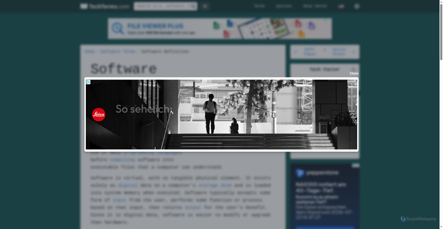 Security scan screenshot of https://techterms.com/definition/software