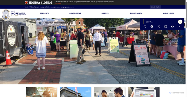 Security scan screenshot of https://hopewellva.gov/
