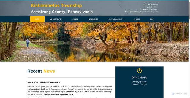 Security scan screenshot of https://kiskitownship-pa.gov/