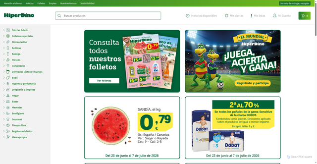Security scan screenshot of https://www.hiperdino.es
