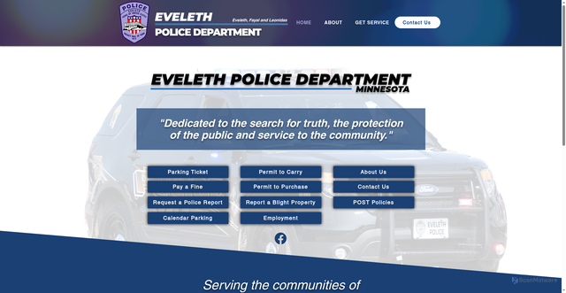 Security scan screenshot of https://www.evelethpd.gov/