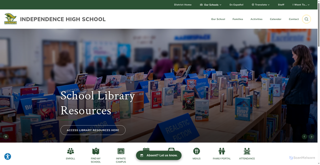 Security scan screenshot of https://independencehs.cmsk12.org/