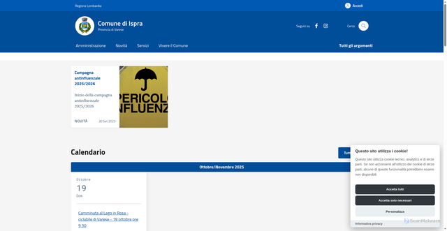 Security scan screenshot of https://comune.ispra.va.it/