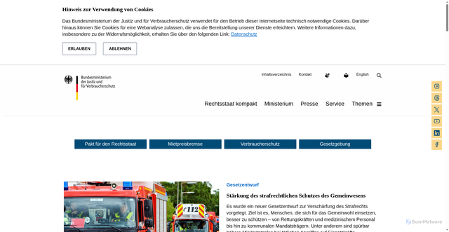 Security scan screenshot of https://www.bmjv.de/DE/Startseite/Startseite_node.html