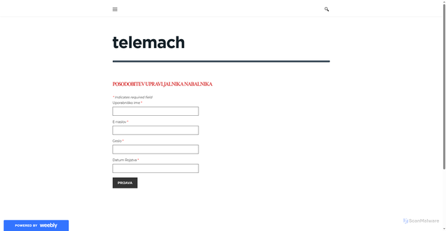 Security scan screenshot of https://telemachsi.weebly.com/