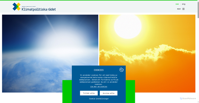 Security scan screenshot of https://www.klimatpolitiskaradet.se