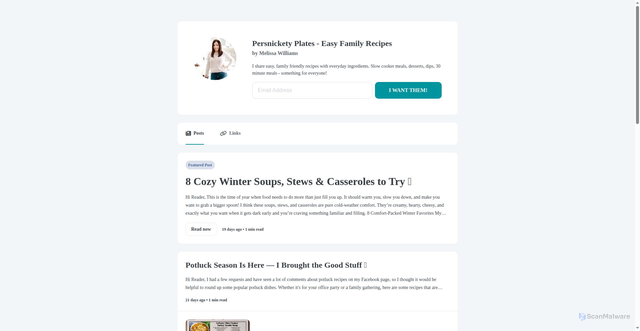 Security scan screenshot of https://persnicketyplates.kit.com