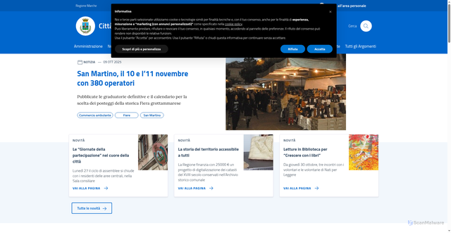 Security scan screenshot of https://www.comune.grottammare.ap.it/