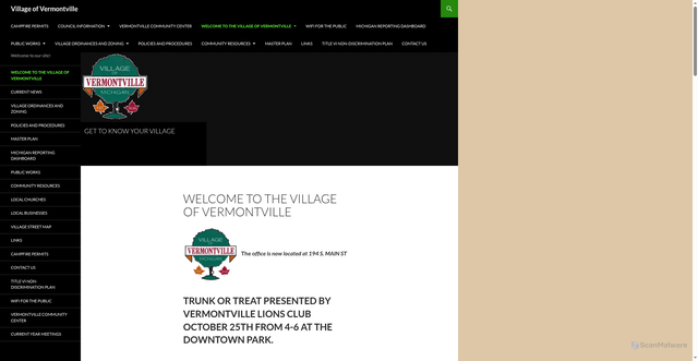 Security scan screenshot of https://vermontville-mi.gov/