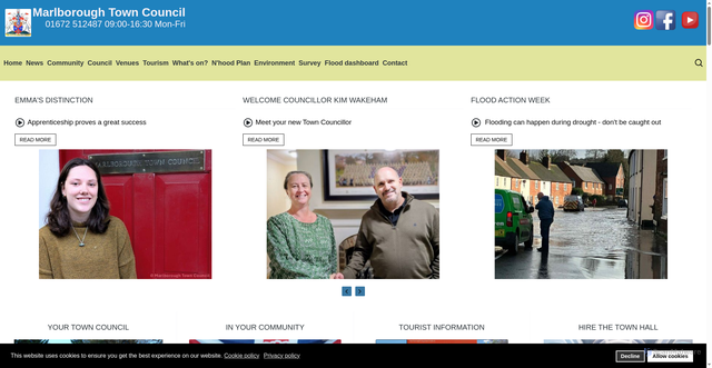 Security scan screenshot of https://marlborough-tc.gov.uk