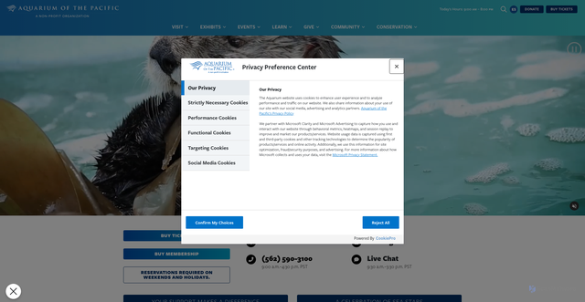 Security scan screenshot of https://aquariumofpacific.org