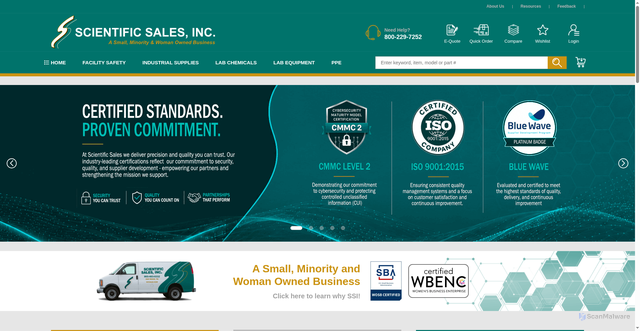 Security scan screenshot of https://scisale.com