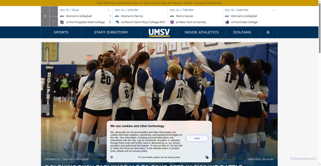 Security scan screenshot of https://umsvathletics.com