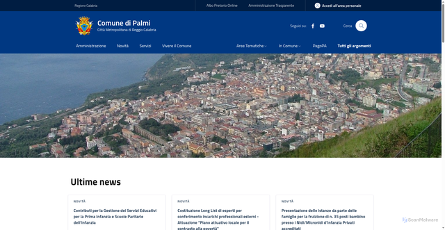 Security scan screenshot of https://www.comune.palmi.rc.it/