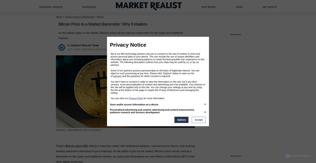Security scan screenshot of https://marketrealist.com/cryptocurrency/bitcoin-price-market-barometer/