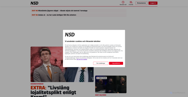 Security scan screenshot of https://nsd.se