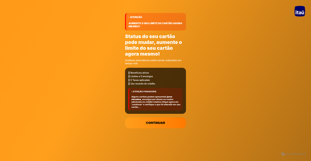 Security scan screenshot of https://itau-com.vercel.app/