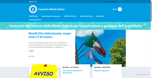 Security scan screenshot of https://www.consorziomediasabina.it/