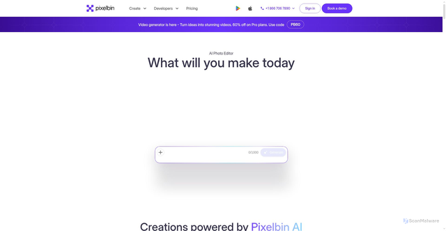 Security scan screenshot of https://pixelbin.io