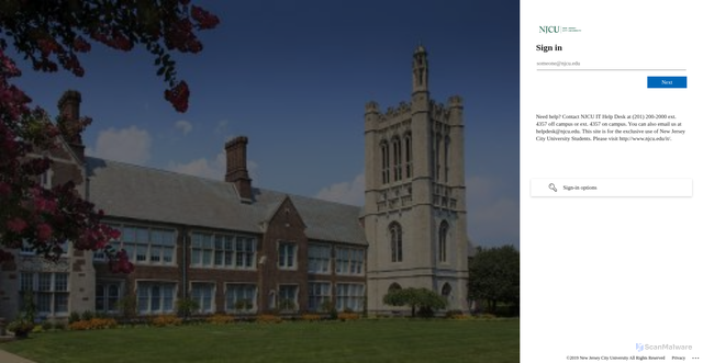 Security scan screenshot of https://livenjcu-my.sharepoint.com