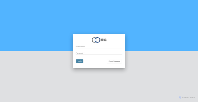 Security scan screenshot of https://app.model-match.com