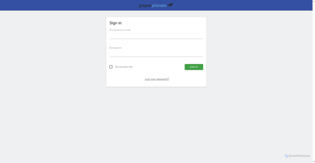 Security scan screenshot of https://paperplaneslive.com