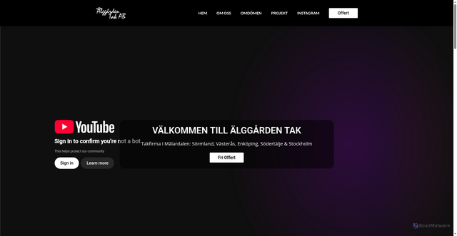 Security scan screenshot of https://alggardentak.se