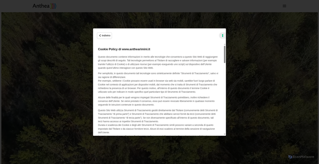 Security scan screenshot of https://www.anthearimini.it/