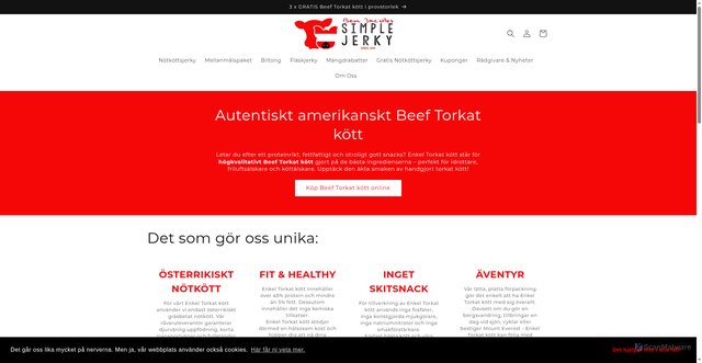 Security scan screenshot of https://simplejerky.se
