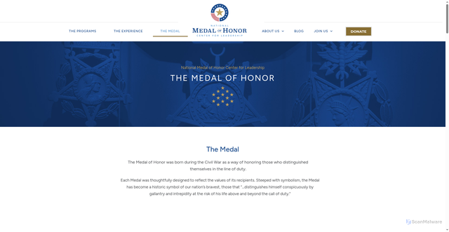 Security scan screenshot of https://mohcenterforleadership.org/medal-of-honor/