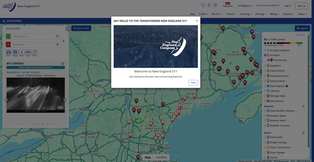 Security scan screenshot of http://www.newengland511.org/