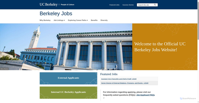 Security scan screenshot of https://jobs.berkeley.edu/